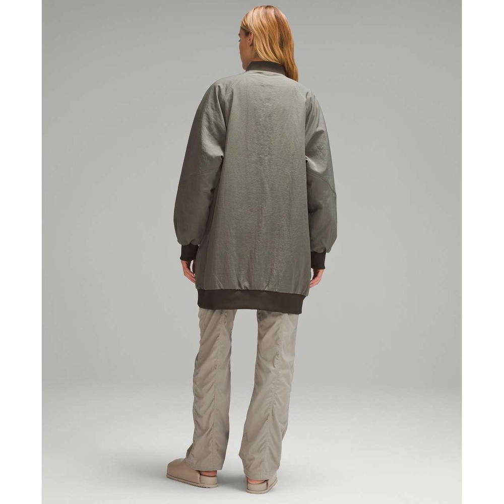 Lululemon oversized Reversible Quilted Bomber Jacket Carob Brown Size 12